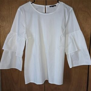 J. Crew White Rubble Sleeve Top